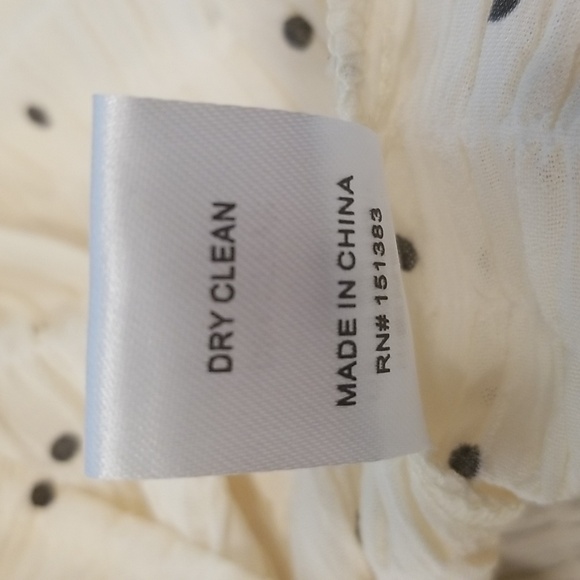 💕CURRENT AIR💕 V-Neck Long Sleeve Polka Dot Crinkle Blouse ~ Cream Medium NWOT - Picture 13 of 13